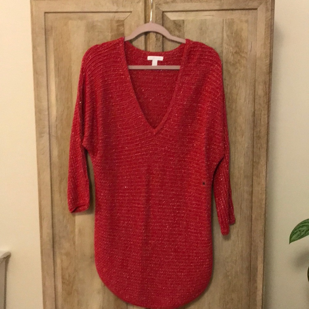NWOT New York & Co. Red Sparkly Sweater